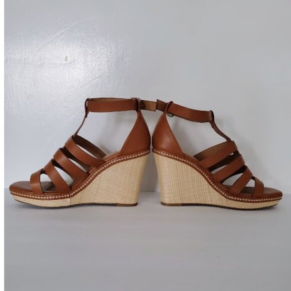Dolce Vita DV EUC Tan & Beige Platform Wedge Sandals w/ Rubber Sole - Size 10 - Picture 5 of 14